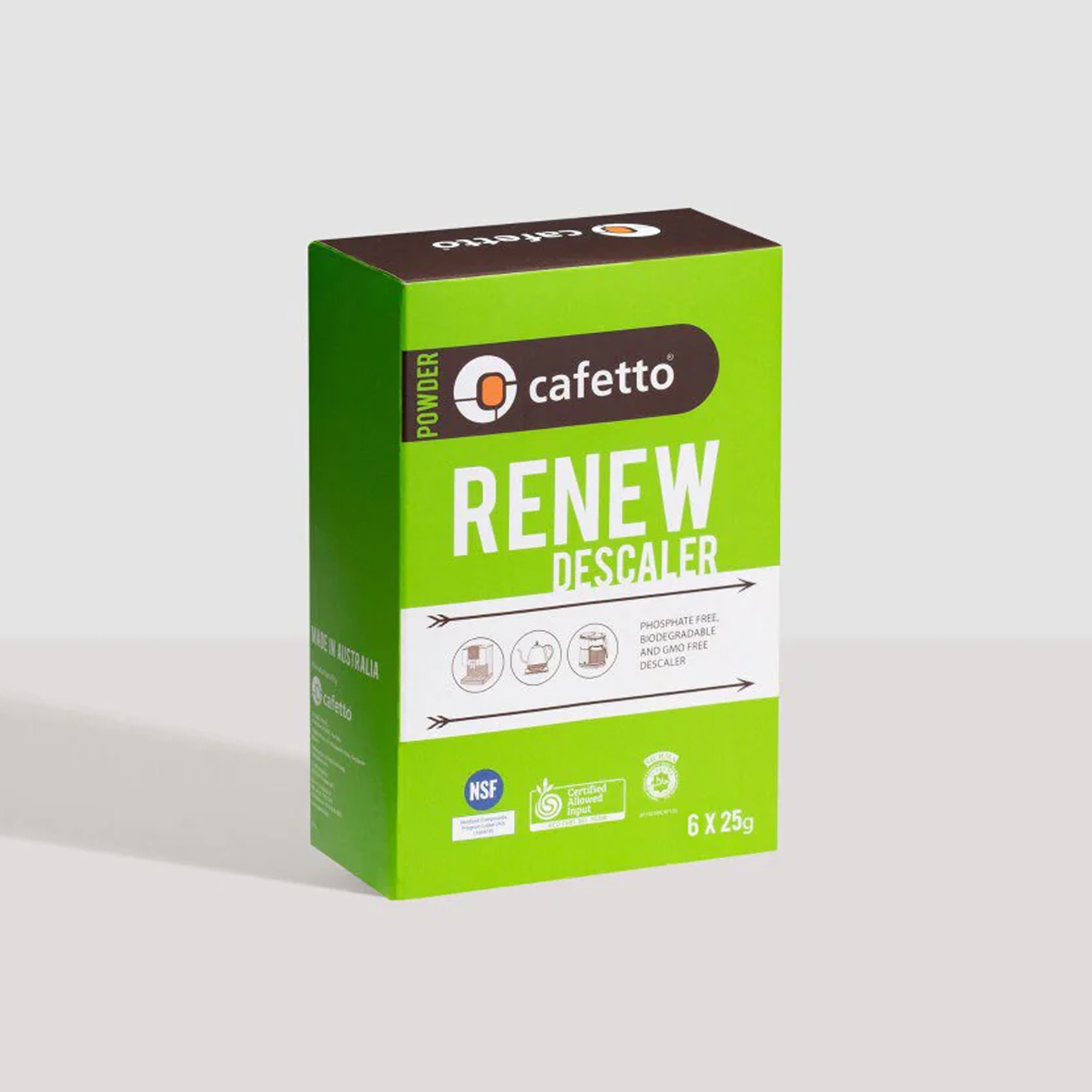 Cafetto Organic Renew Descaler - 6 x 25g Sachet
