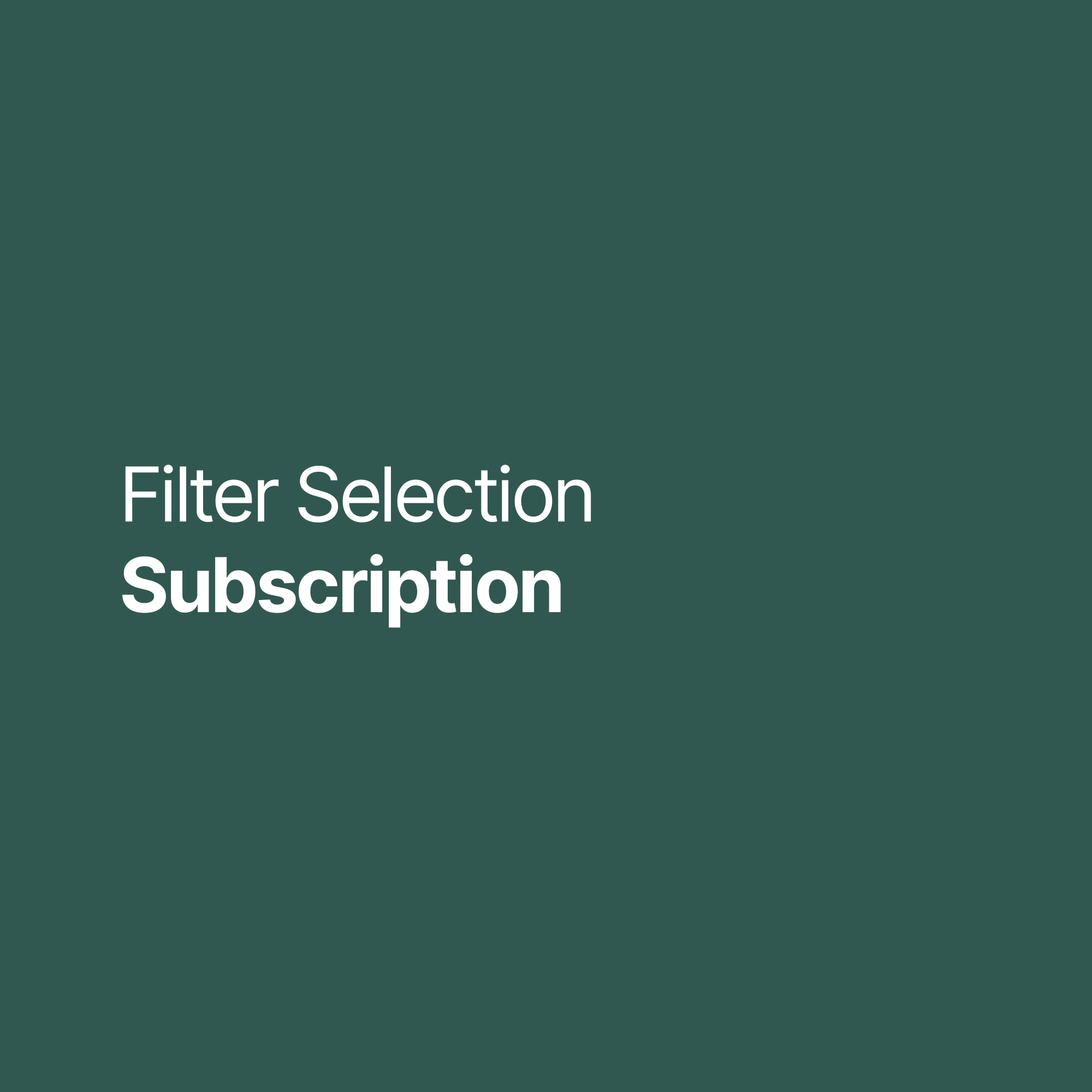 Filter Selection (Prepaid / Gift Subscription)