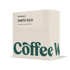 Coffee World Dimtu Guji coffee bag in kraft with dark green lettering