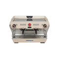 La Marzocco KB90 AV (2 group) Ex-Display/Demo – Creme Colour, Blue Logo, Red Dial