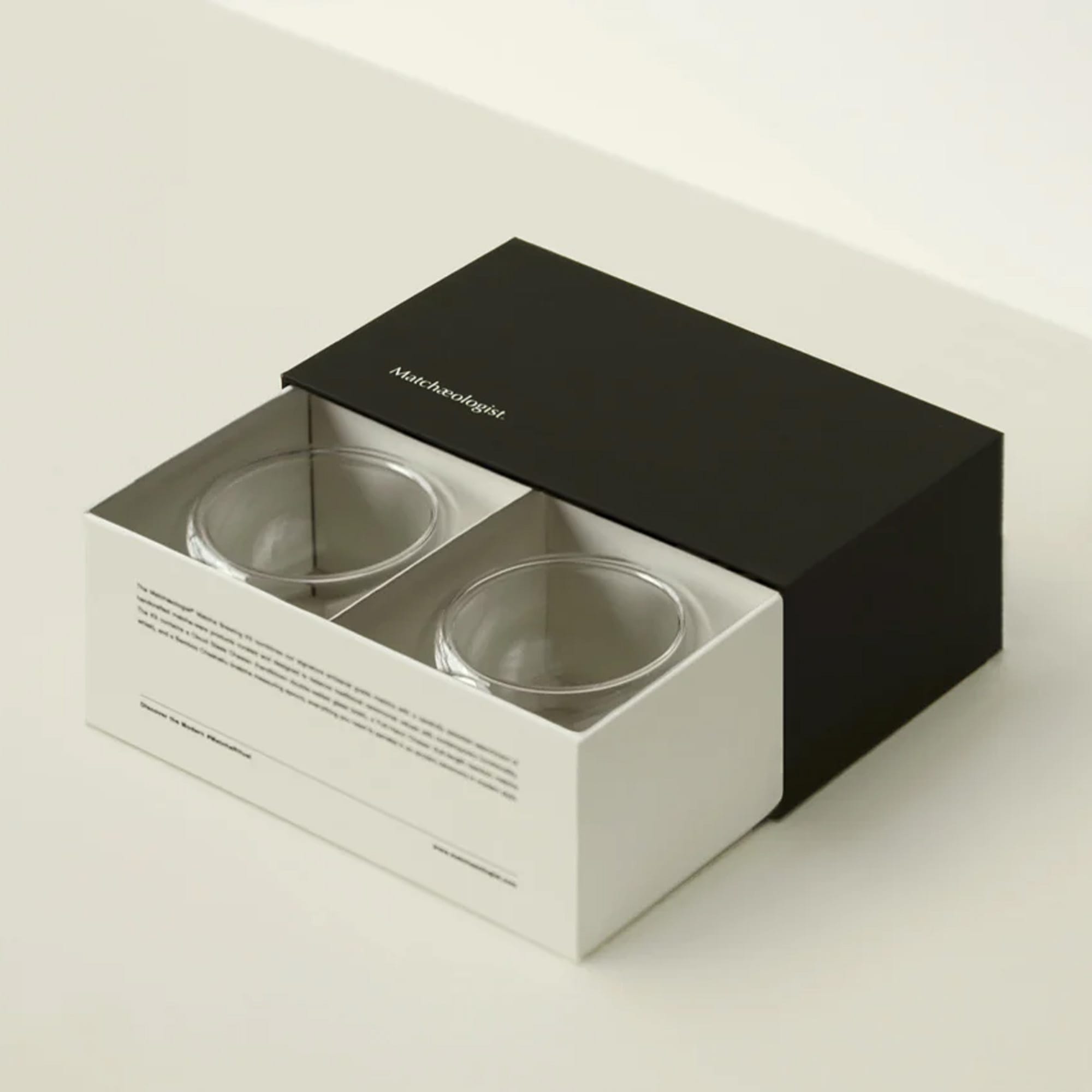 Matchaeologist Twin Cloud Glass Chawan (Set Of 2) - Handblown Matcha Tea Glass Bowl