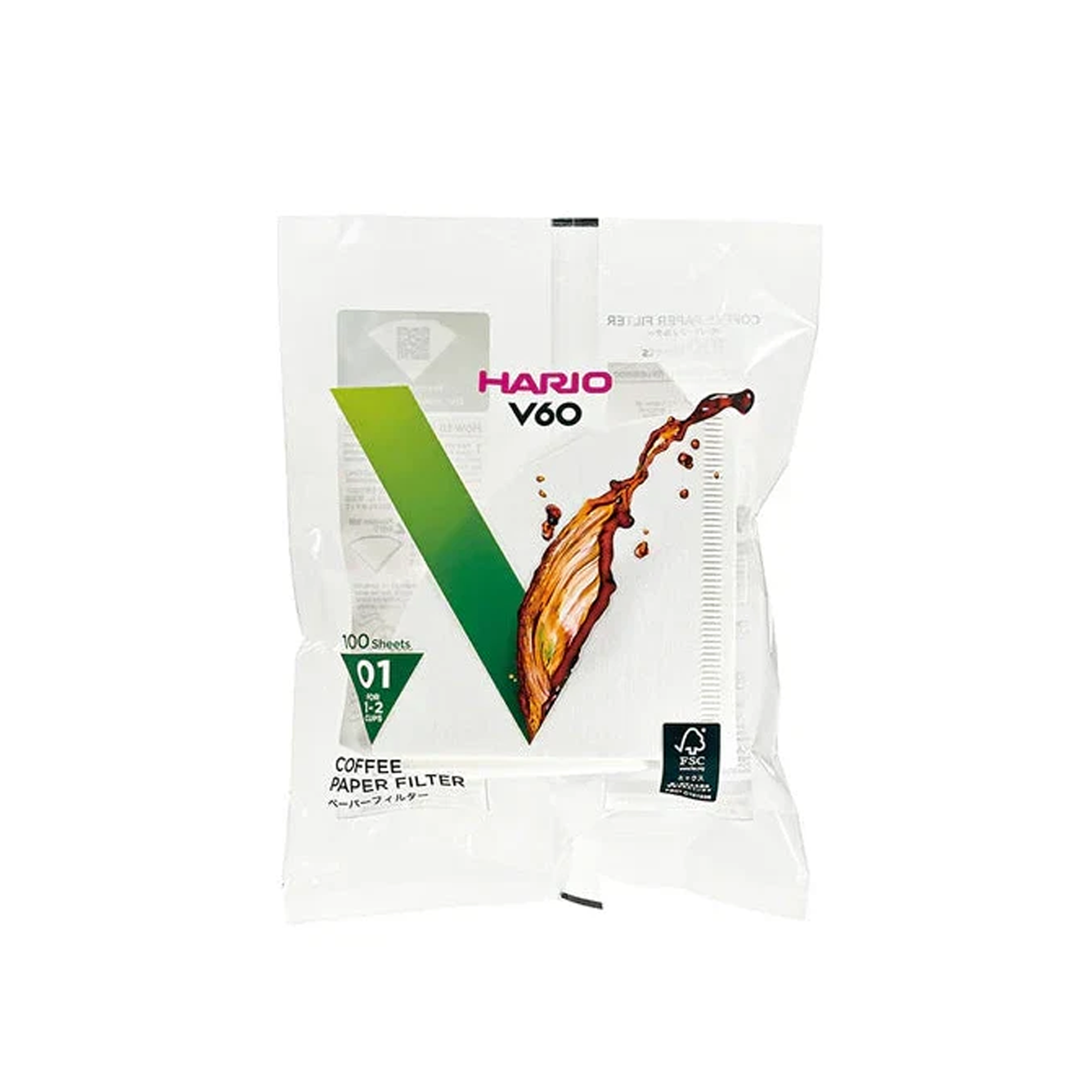 Hario V60 Filter Papers (100-Pack Bagged)